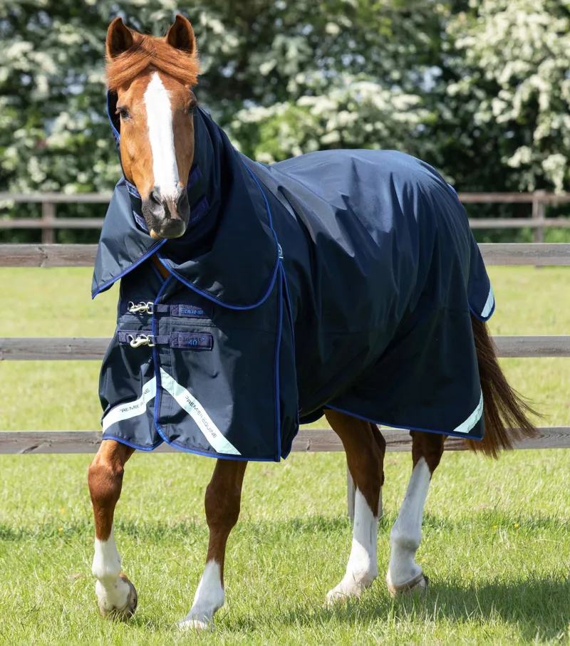 Premier Equine Buster 40g Turnout Rug with Classic Neck Cover - Navy
