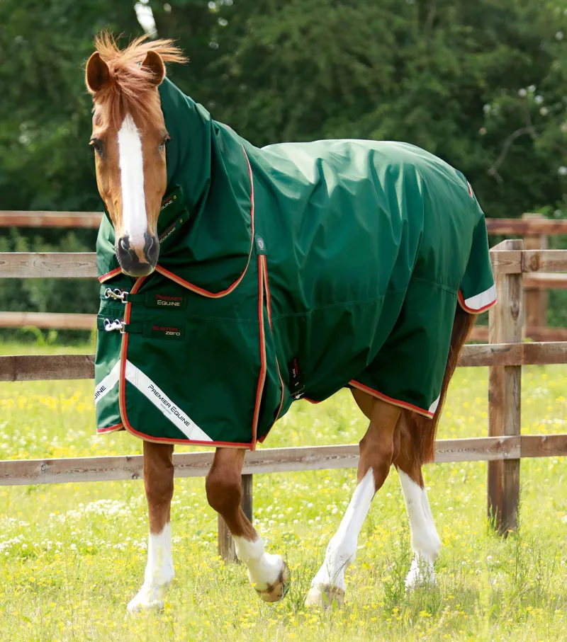 Premier Equine Buster Zero Turnout Rug with Neck Cover - Green