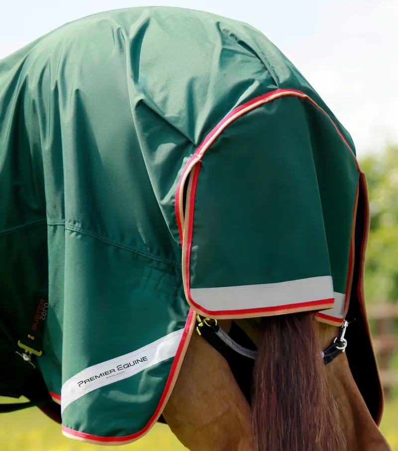 Premier Equine Buster Zero Turnout Rug with Neck Cover - Green-4