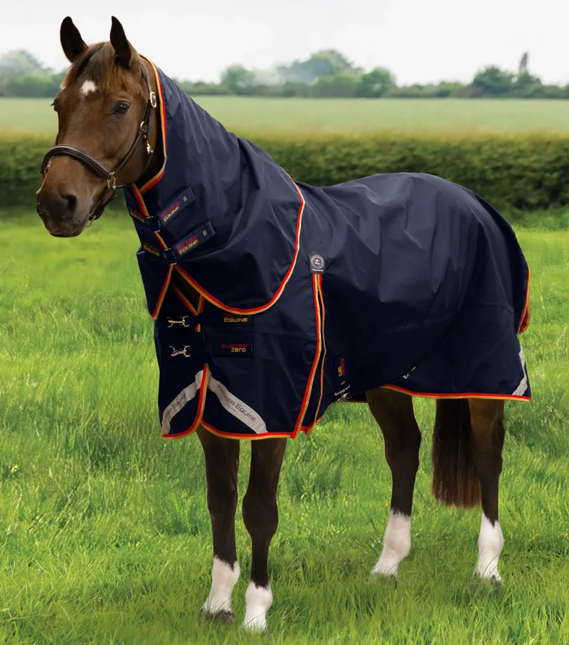 Premier Equine Buster Zero Turnout Rug with Neck Cover - Navy
