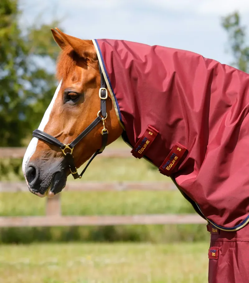 Premier Equine Buster Zero Turnout Rug with Neck Cover - Burgundy-2