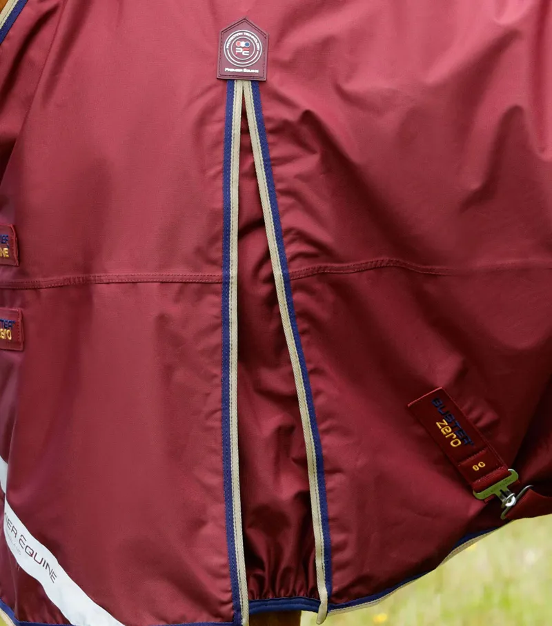 Premier Equine Buster Zero Turnout Rug with Neck Cover - Burgundy-3