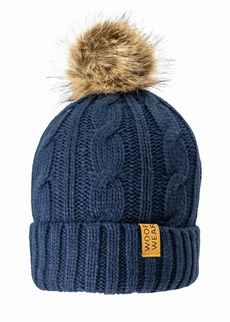 Woof Wear Cable Beanie Hat - Navy 
