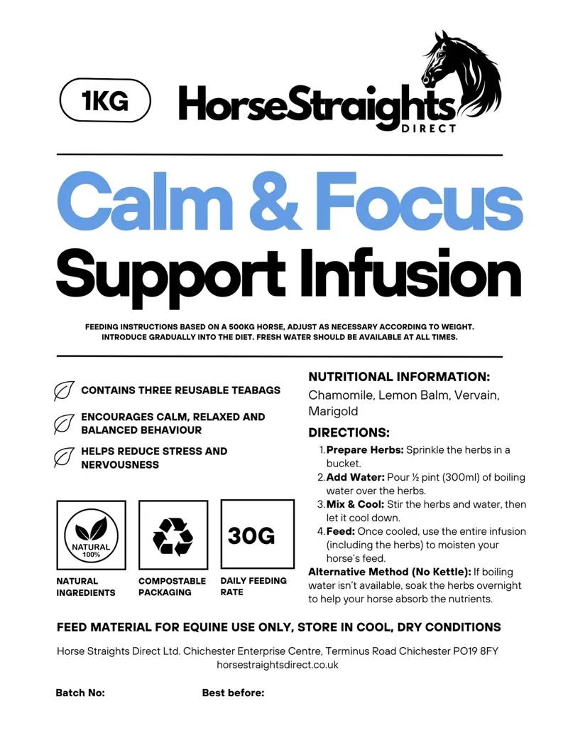 Horse Straights Direct Calm + Focus Infusion - 1kg-2