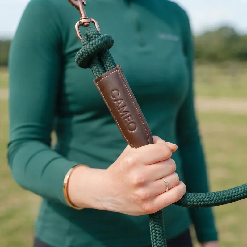 Cameo Competition Leather Leadrope - Evergreen-1