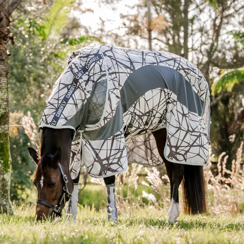 Horseware Amigo Camofly Plus Detach-A-Neck Fly Rug - CamoFly Print/Grey-1