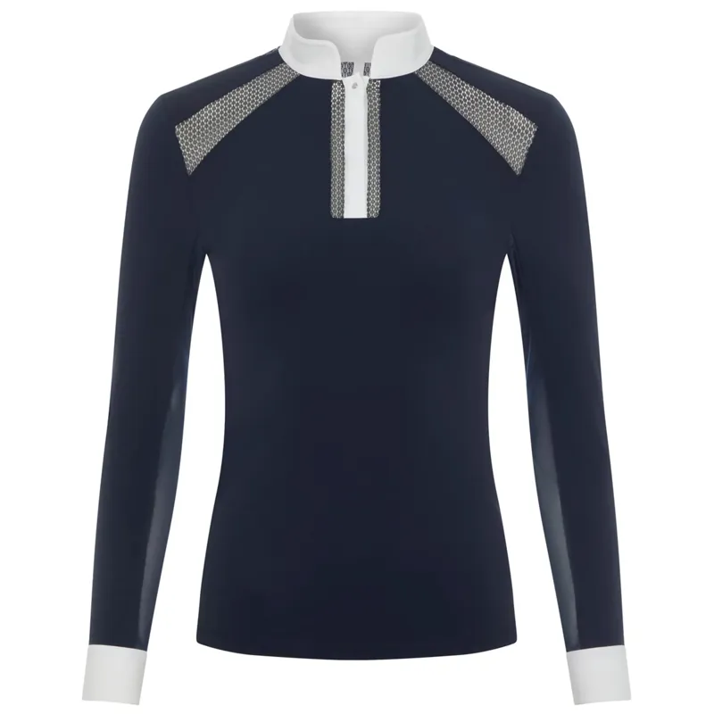 LeMieux Camille Long Sleeve Show Shirt - Navy-1