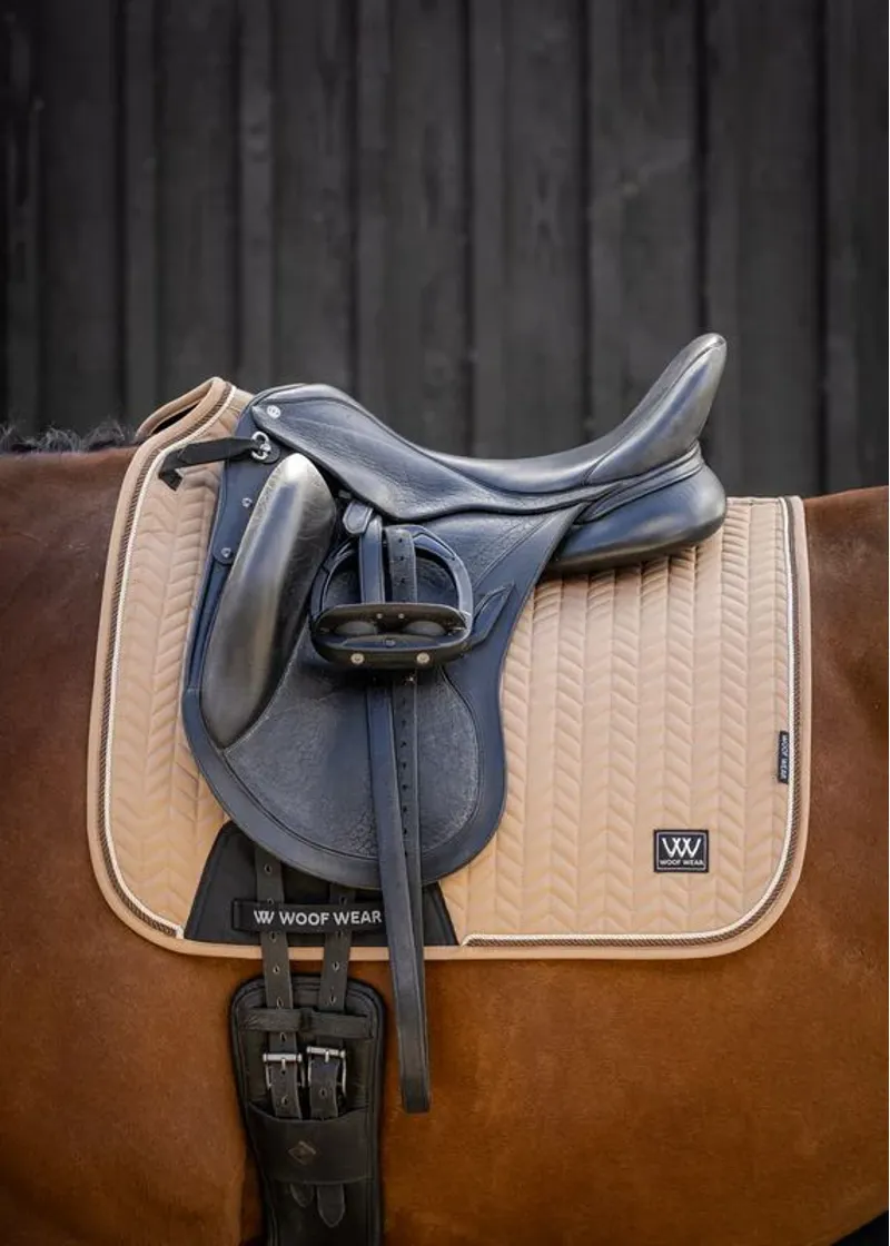 Woof Wear Herringbone Dressage Saddle Pad - Caramel-1