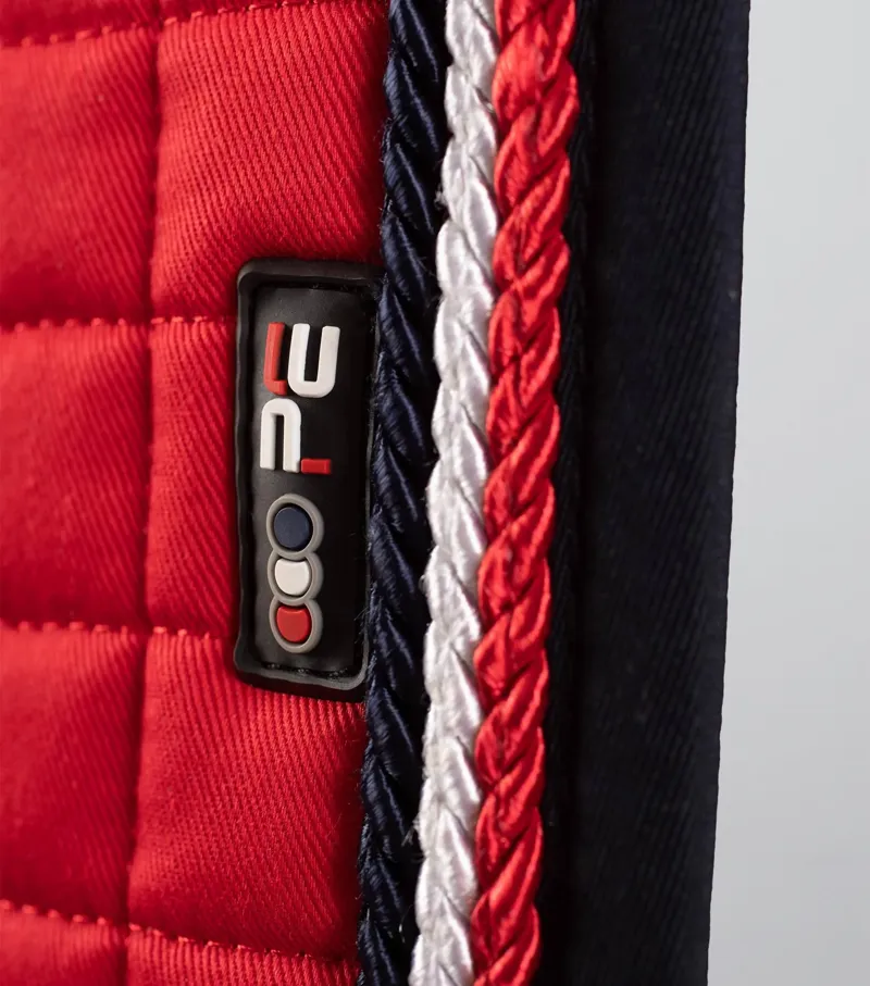 Premier Equine Close Contact European Cotton Saddle Pad - Dressage Square Red - Full-1