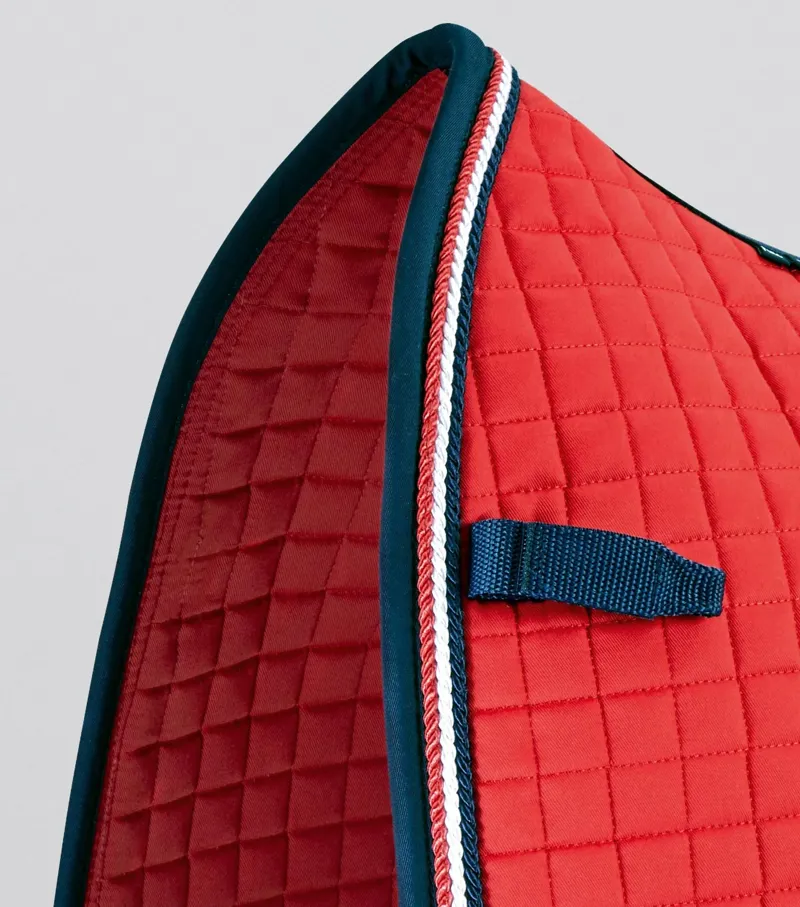 Premier Equine Close Contact European Cotton Saddle Pad - Dressage Square Red - Full-2