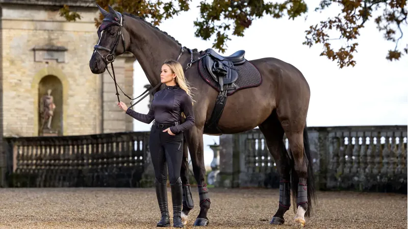 LeMieux Suede Close Contact Square Saddle Pad - Cinder -3