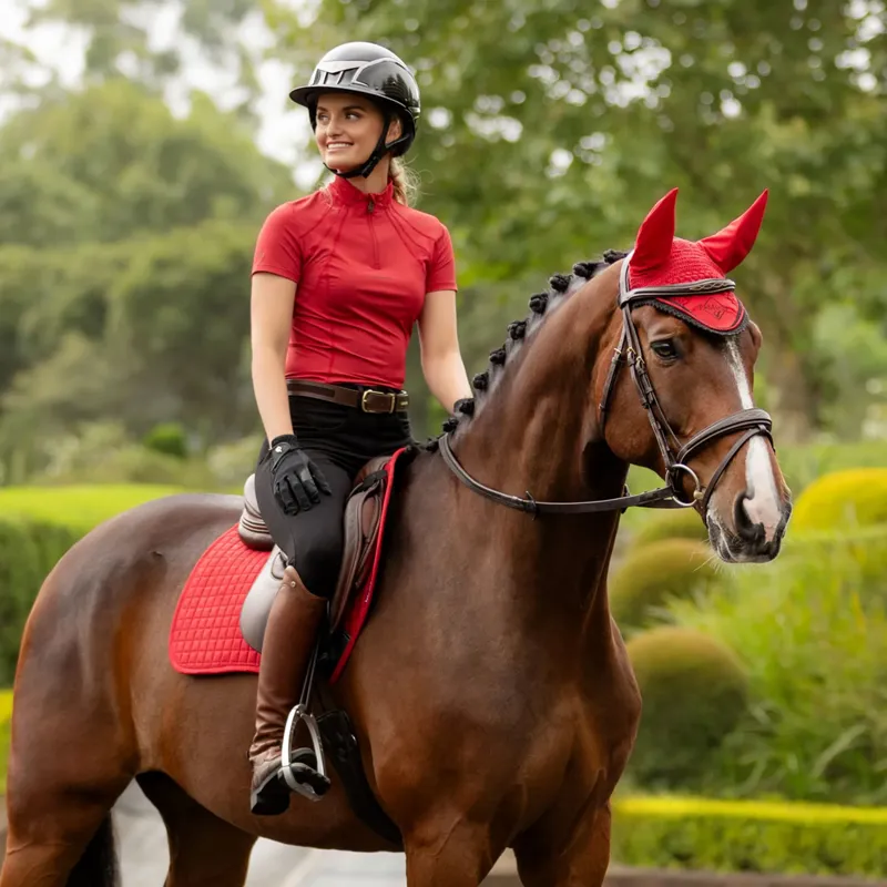 LeMieux Mia Mesh Short Sleeve Base Layer - Chilli-2