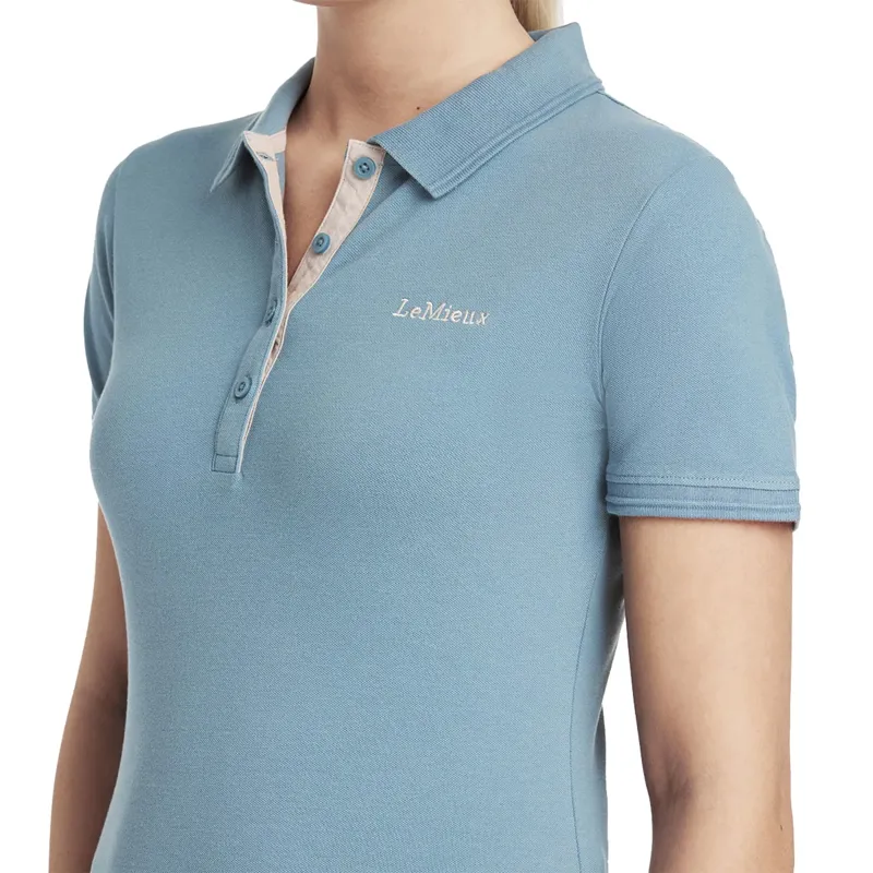 LeMieux Classique Ladies Polo Shirt - Ice Blue-1