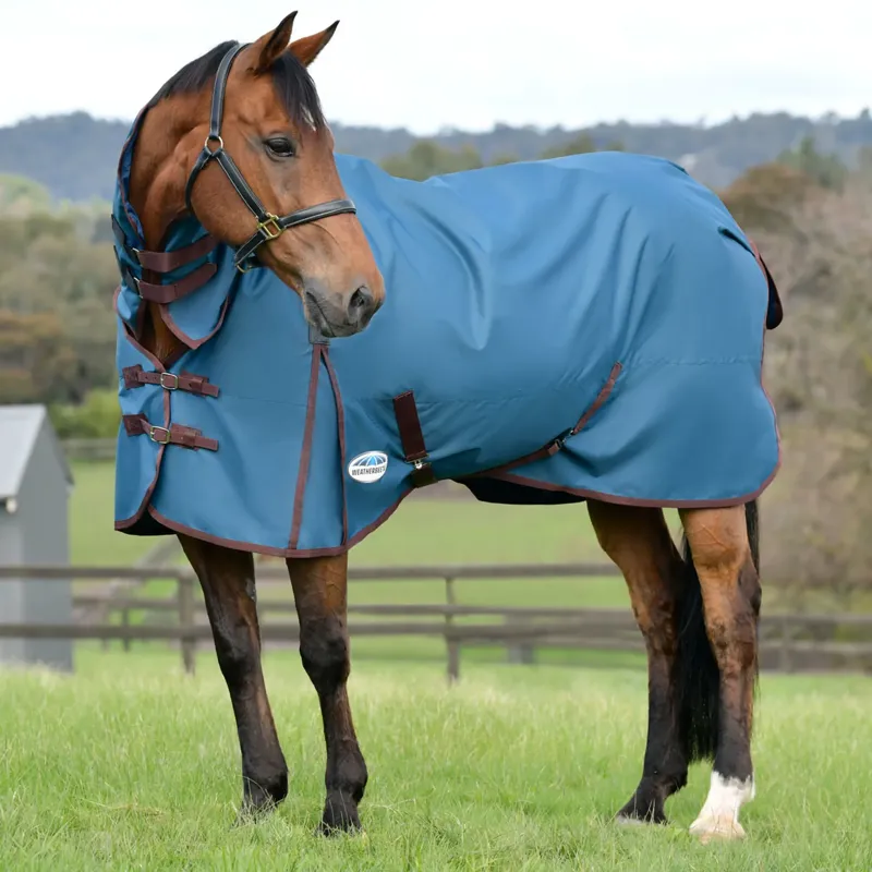 WeatherBeeta ComFiTec Classic 300g Combo Turnout Rug - Dark Blue/Coffee
