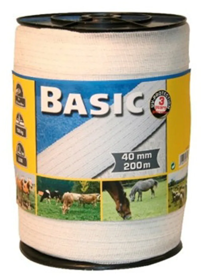 Corral Basic Electric Fencing Tape - White-2