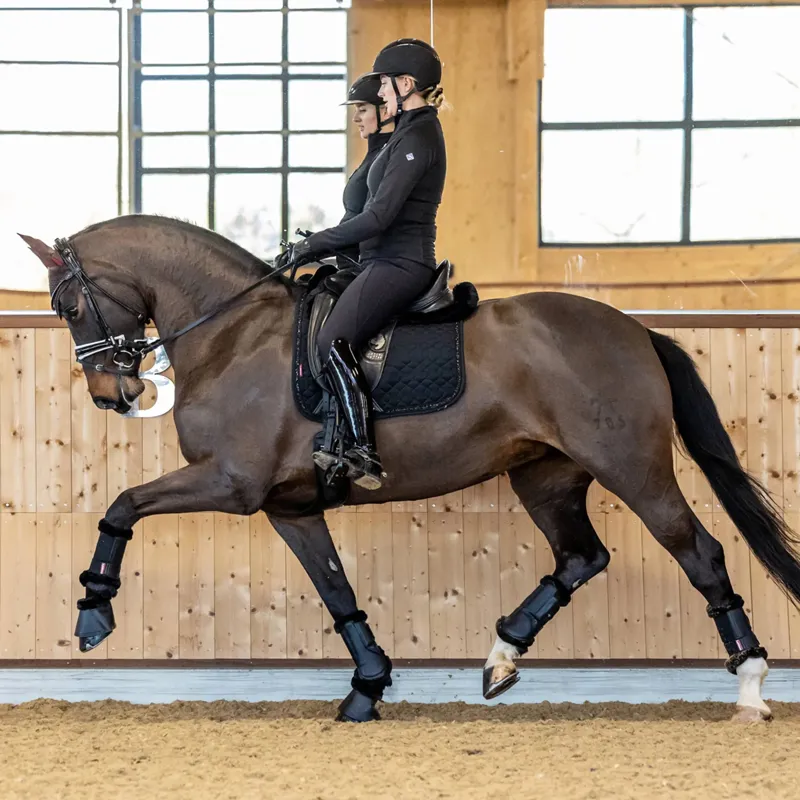 LeMieux Crystal Suede Dressage Square - Black-1