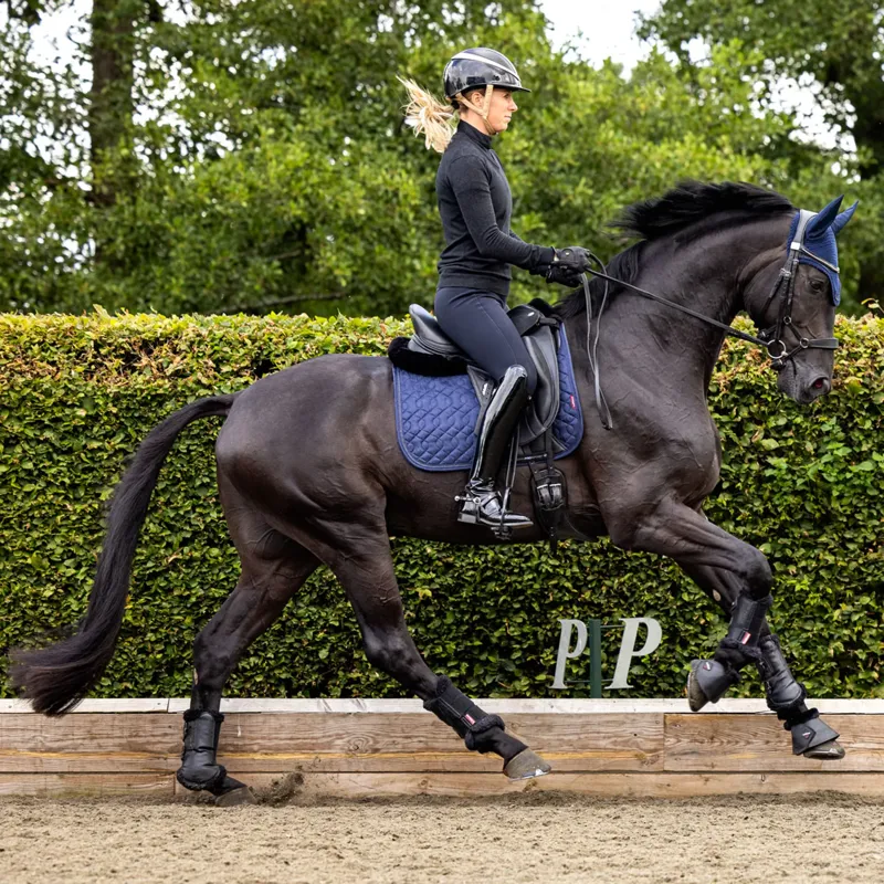 LeMieux Crystal Suede Dressage Pad - Navy-1