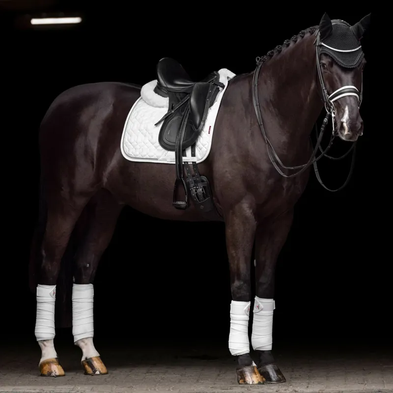 LeMieux Crystal Suede Dressage Square - White-1
