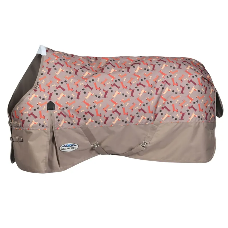 WeatherBeeta ComFiTec Essential 50g Lite Plus Turnout Rug - Dachshund Print-1