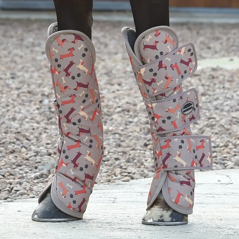 WeatherBeeta 1200D Wide Tab Long Travel Boots - Dachshund Print