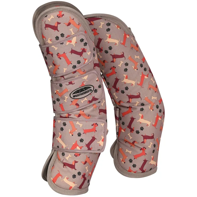 WeatherBeeta 1200D Wide Tab Long Travel Boots - Dachshund Print-2