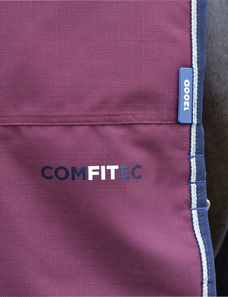 WeatherBeeta ComFiTec Essential 50g Turnout Detach-A-Neck - Burgundy/Navy-1