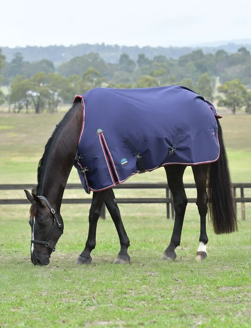 WeatherBeeta ComFiTec 220g Essential Turnout Rug - Navy/Burgundy -1