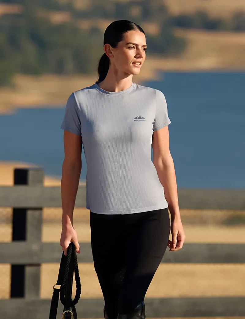 WeatherBeeta Women's Relaxed Copper UV Short Sleeve Tee - Bluestone 