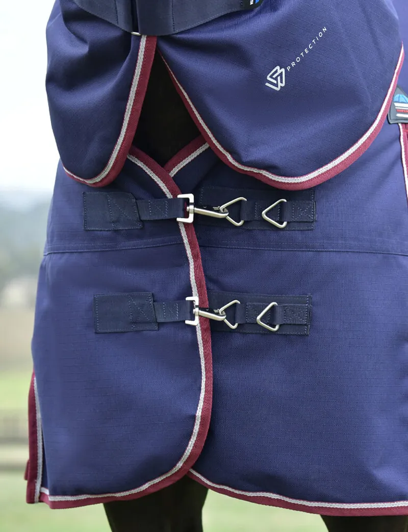 WeatherBeeta ComFiTec Essential 220G Turnout Rug Detach-A-Neck Navy-1