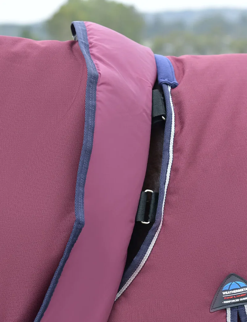 WeatherBeeta ComFiTec Essential 220G Turnout Rug Detach-A-Neck - Burgundy-3