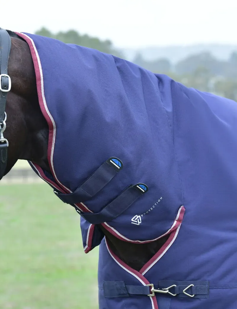 WeatherBeeta ComFiTec Essential 50g Turnout Combo Rug - Navy/Burgundy -2