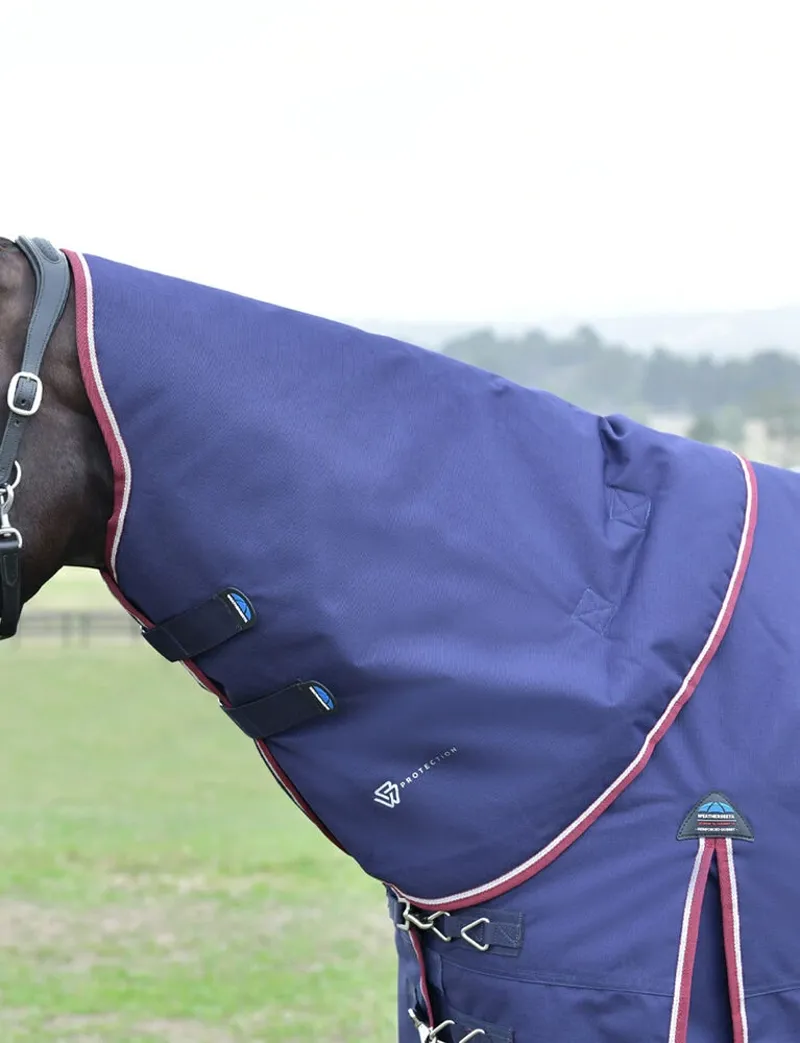 WeatherBeeta ComFiTec Essential Turnout Detach-A-Neck 50G - Navy/Burgundy-2