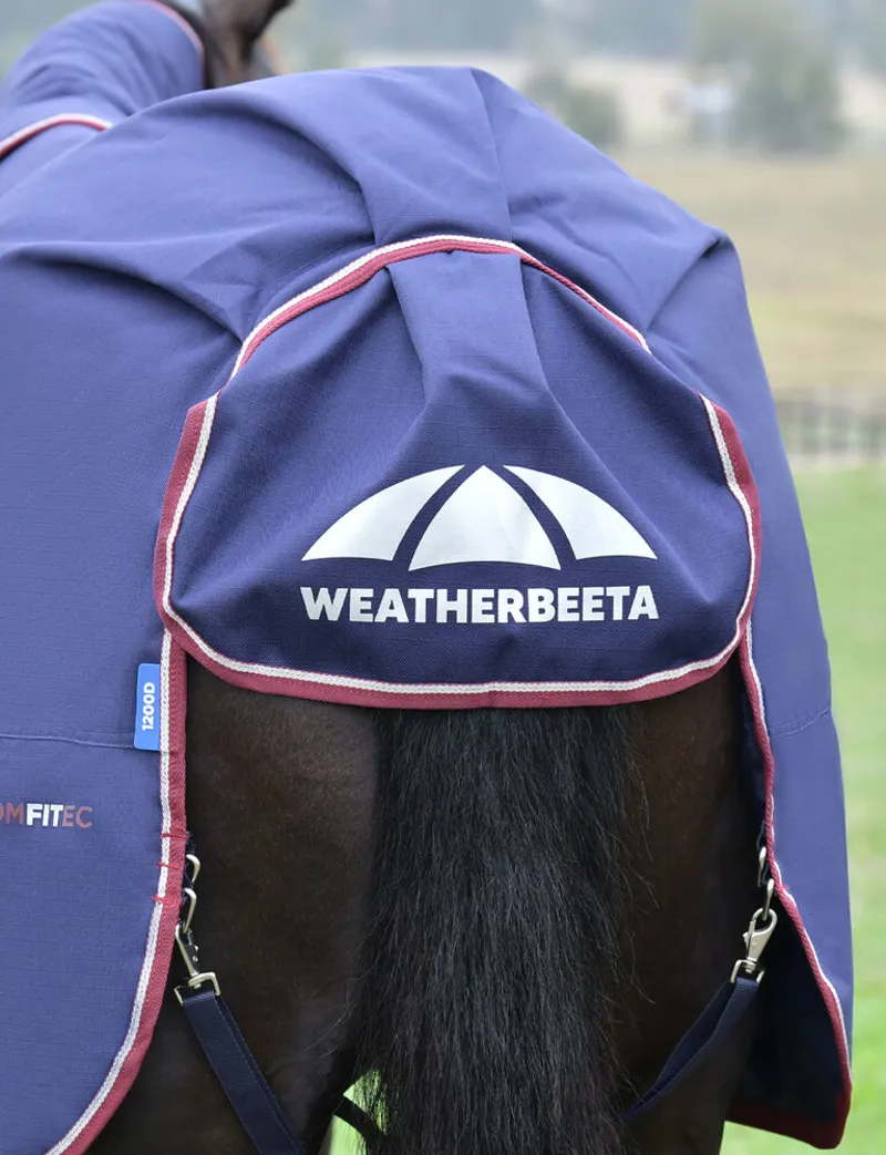 WeatherBeeta ComFiTec Essential Turnout Detach-A-Neck 50G - Navy/Burgundy-3