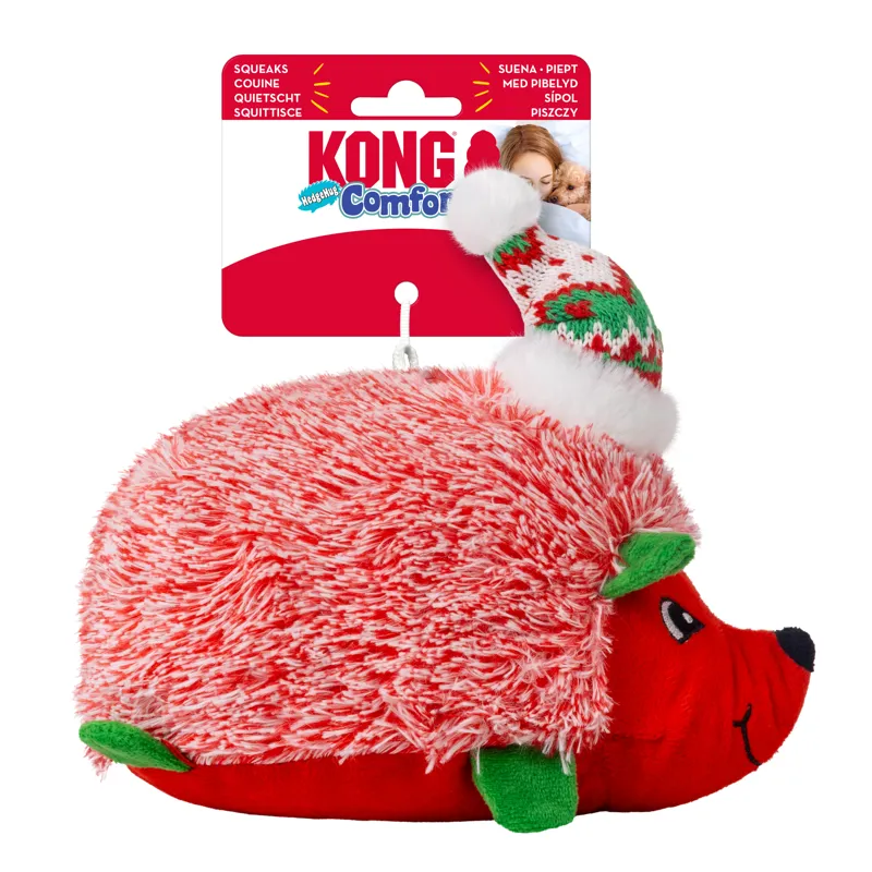 KONG Holiday Comfort HedgeHug Colours - ASSORTED Medium dog toy