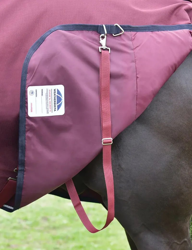 WeatherBeeta ComFiTec Essential 220G Turnout Rug Detach-A-Neck - Burgundy-5