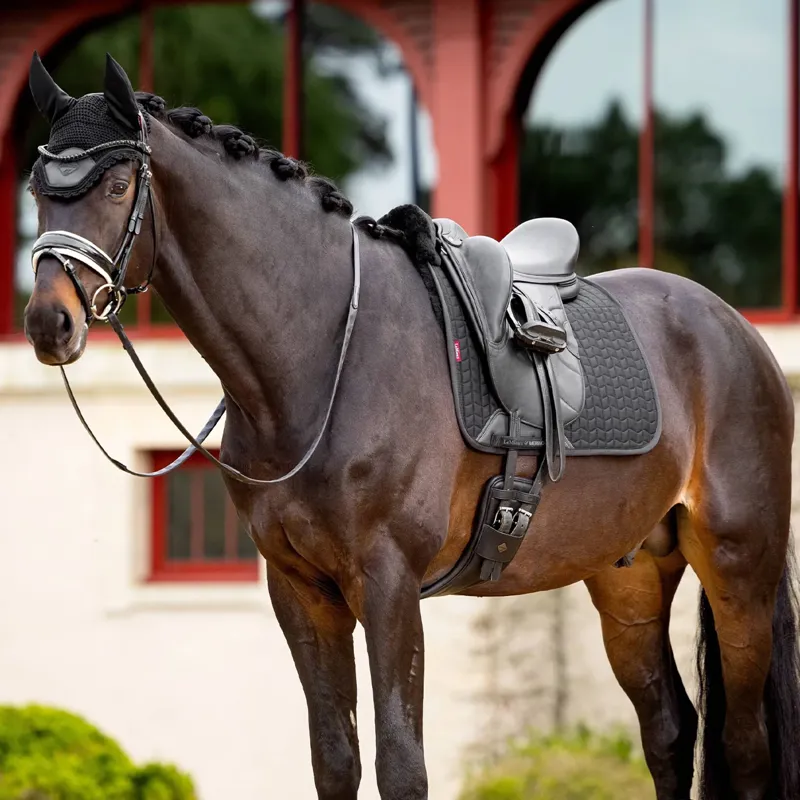 LeMieux Merino+ Half Lined Dressage Square - Black/Black-1