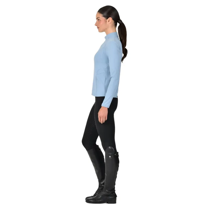 Dublin Brushed Fitted Ladies Base Layer Riding Top - Blue Fog-1