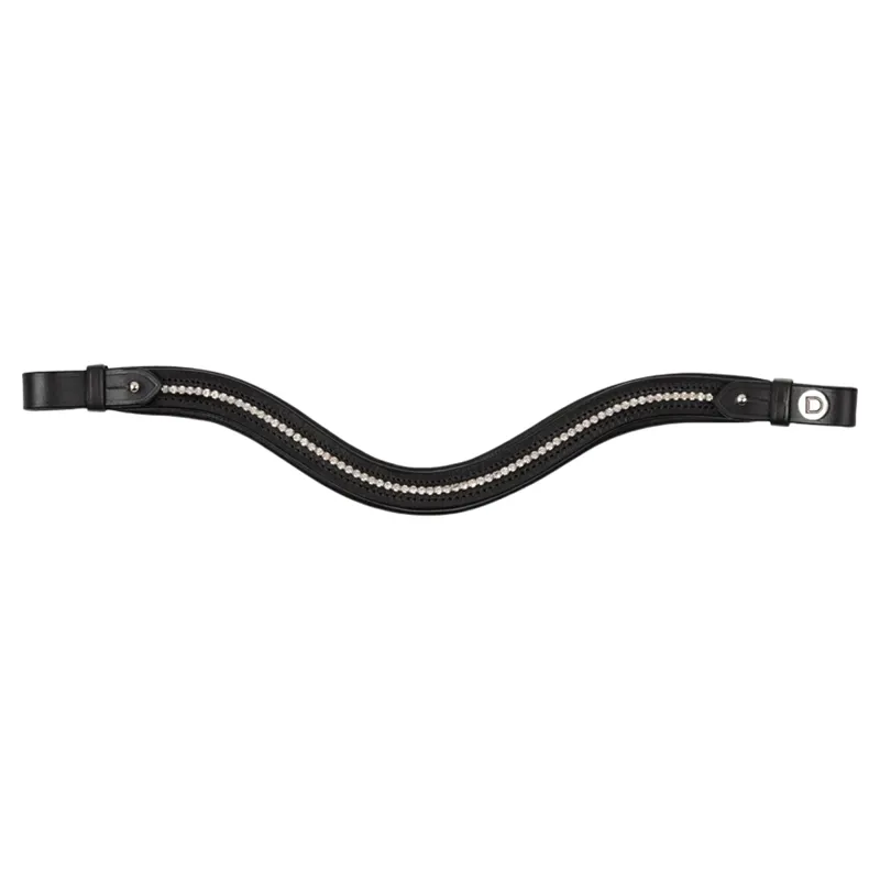Dublin Curved Diamante Browband - Black