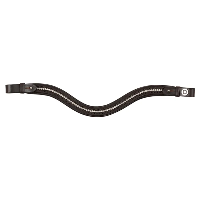 Dublin Curved Diamante Browband - Brown