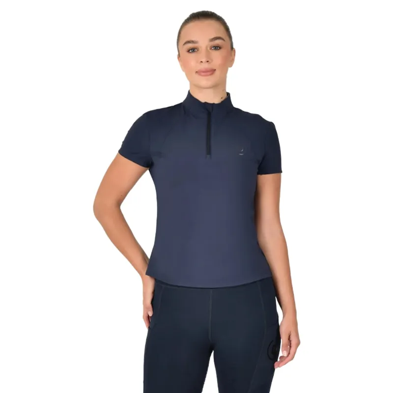 Dublin Fitted 1/4 Zip Ladies Top - Navy