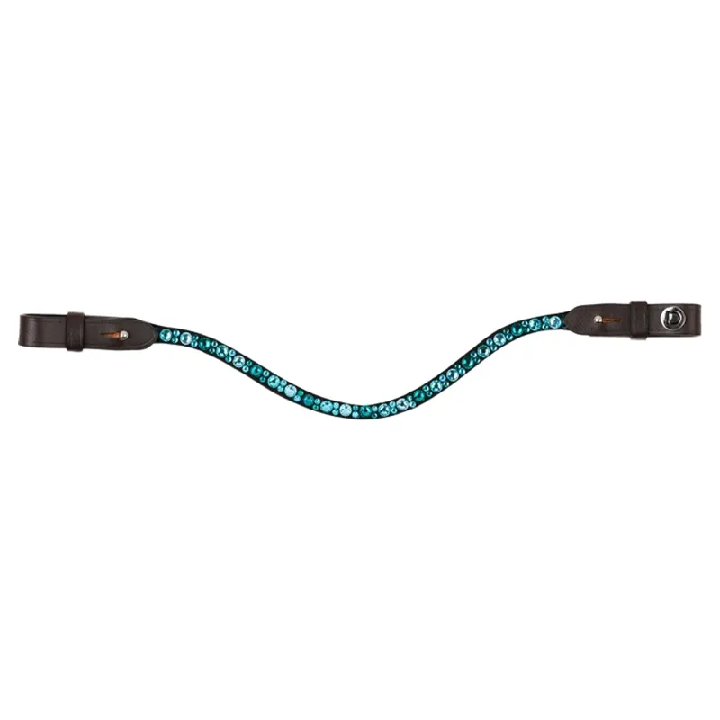 Dublin Ombre Diamante Browband - Aqua/Brown