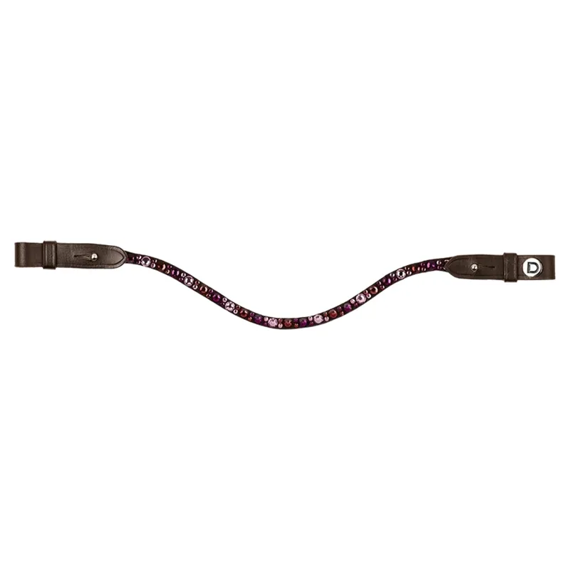 Dublin Ombre Diamante Browband - Burgundy/Brown