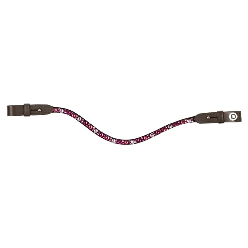 Dublin Ombre Diamante Browband - Pink/Brown