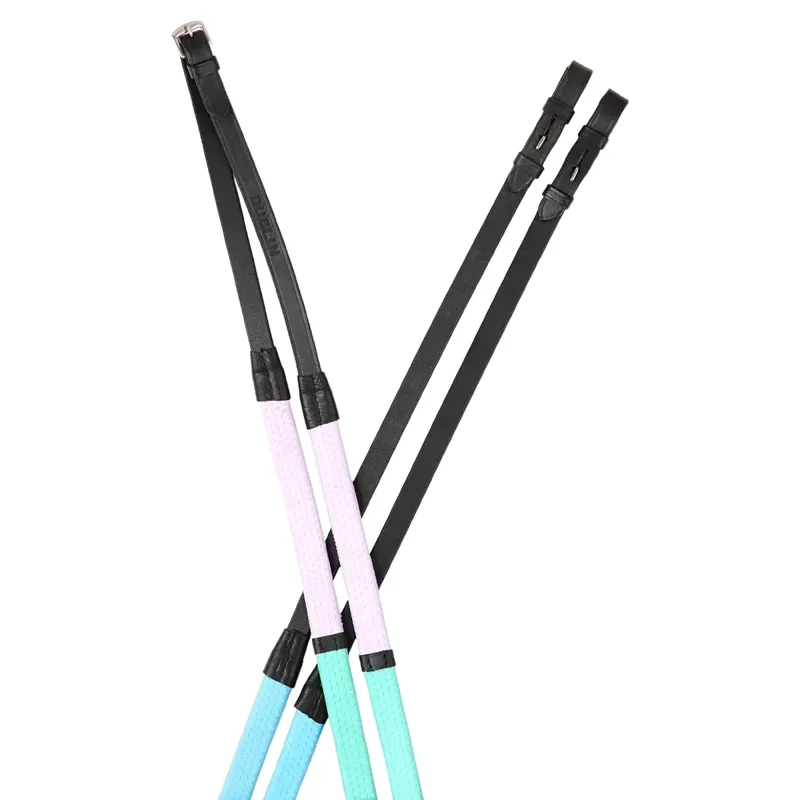 Dublin Pastel Rainbow Reins - Black/Multi