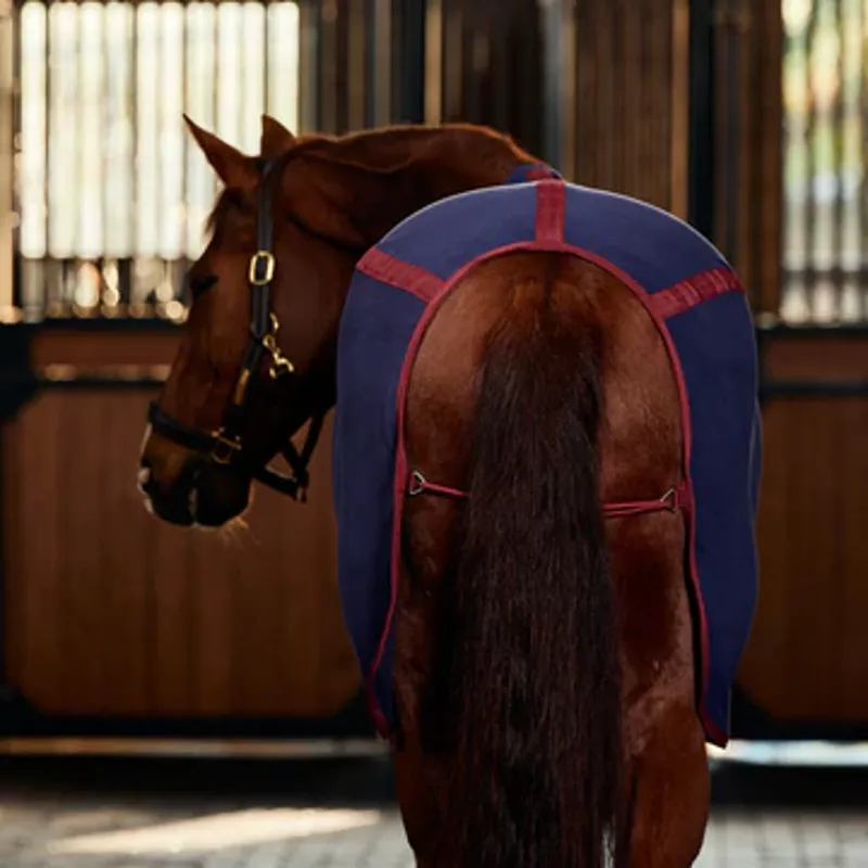 WeatherBeeta Anti-Static Fleece Cooler Standard Neck Rug - Navy/Burgundy -3