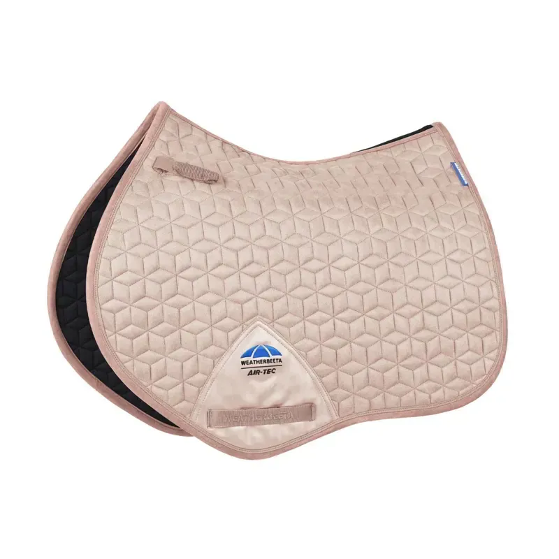 WeatherBeeta Suede Elite Air-Tec Jump Shaped Saddle Pad - Rose Quartz-1