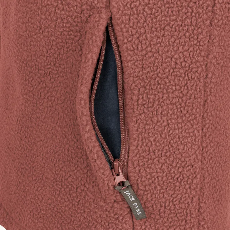 Jack Pyke Ladies Half Zip Sherpa Fleece Pullover - Burnt Copper-7