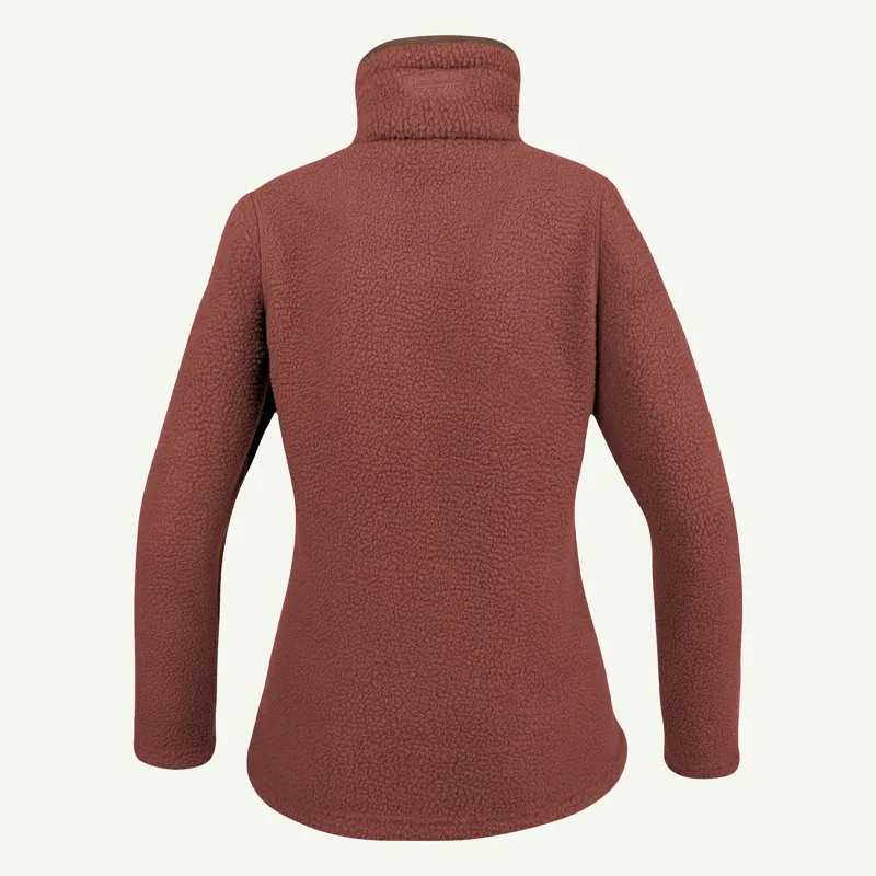 Jack Pyke Ladies Half Zip Sherpa Fleece Pullover - Burnt Copper-3