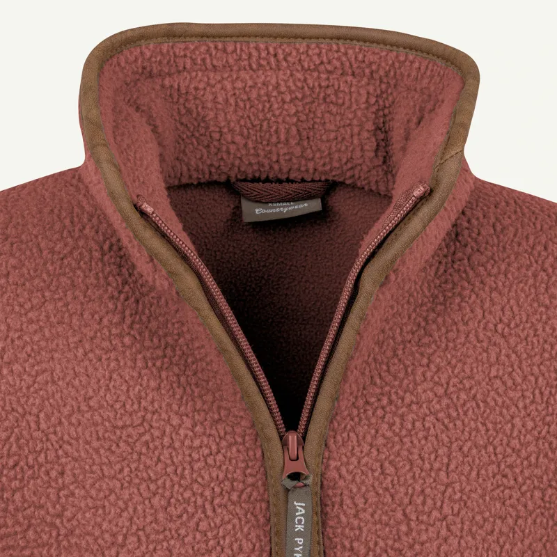 Jack Pyke Ladies Half Zip Sherpa Fleece Pullover - Burnt Copper-4