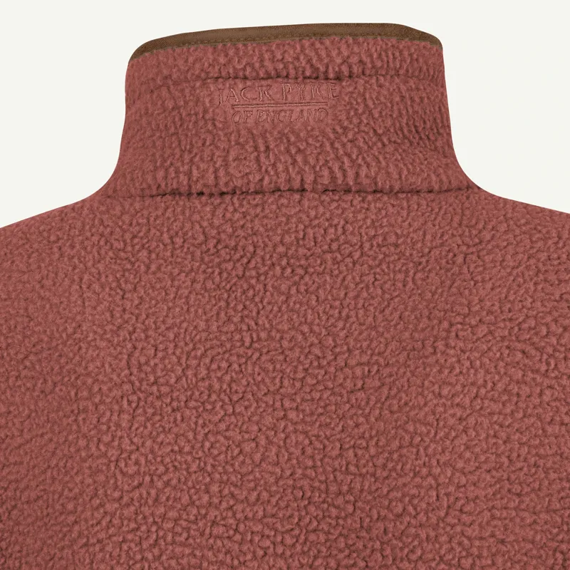 Jack Pyke Ladies Half Zip Sherpa Fleece Pullover - Burnt Copper-5